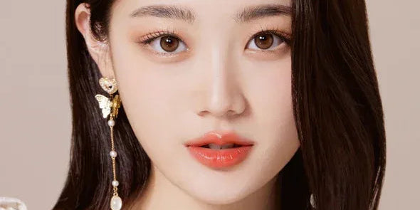 best hazel colored contacts model with dark hair