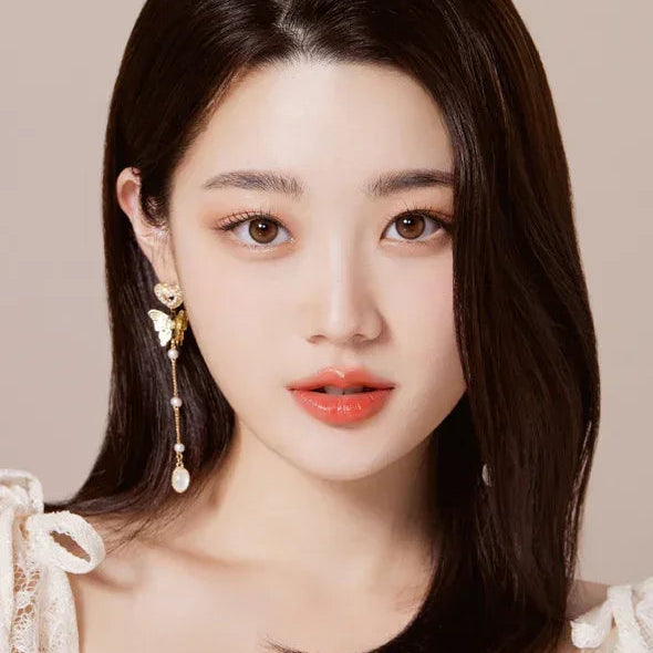 best hazel colored contacts model with dark hair