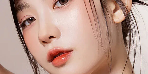 colored contacts for black hair on a dark-haired model
